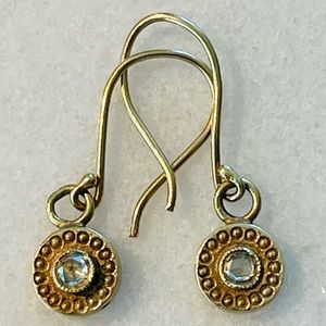 Erica Tanov/St. Kilda Gold & Diamond Drop Earrings, Signed